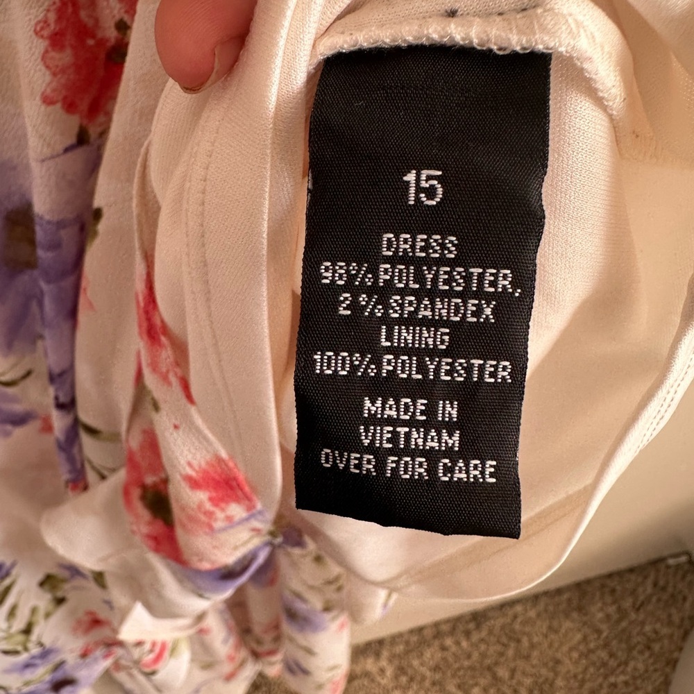 Iz Byer Floral Jumpsuit with Blue and Pink Highlights - Picture 13 of 16